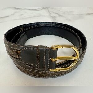 Gucci Vintage Leather & Snakeskin Belt